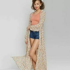 Wild Fable Long Sleeve Floral Kimono